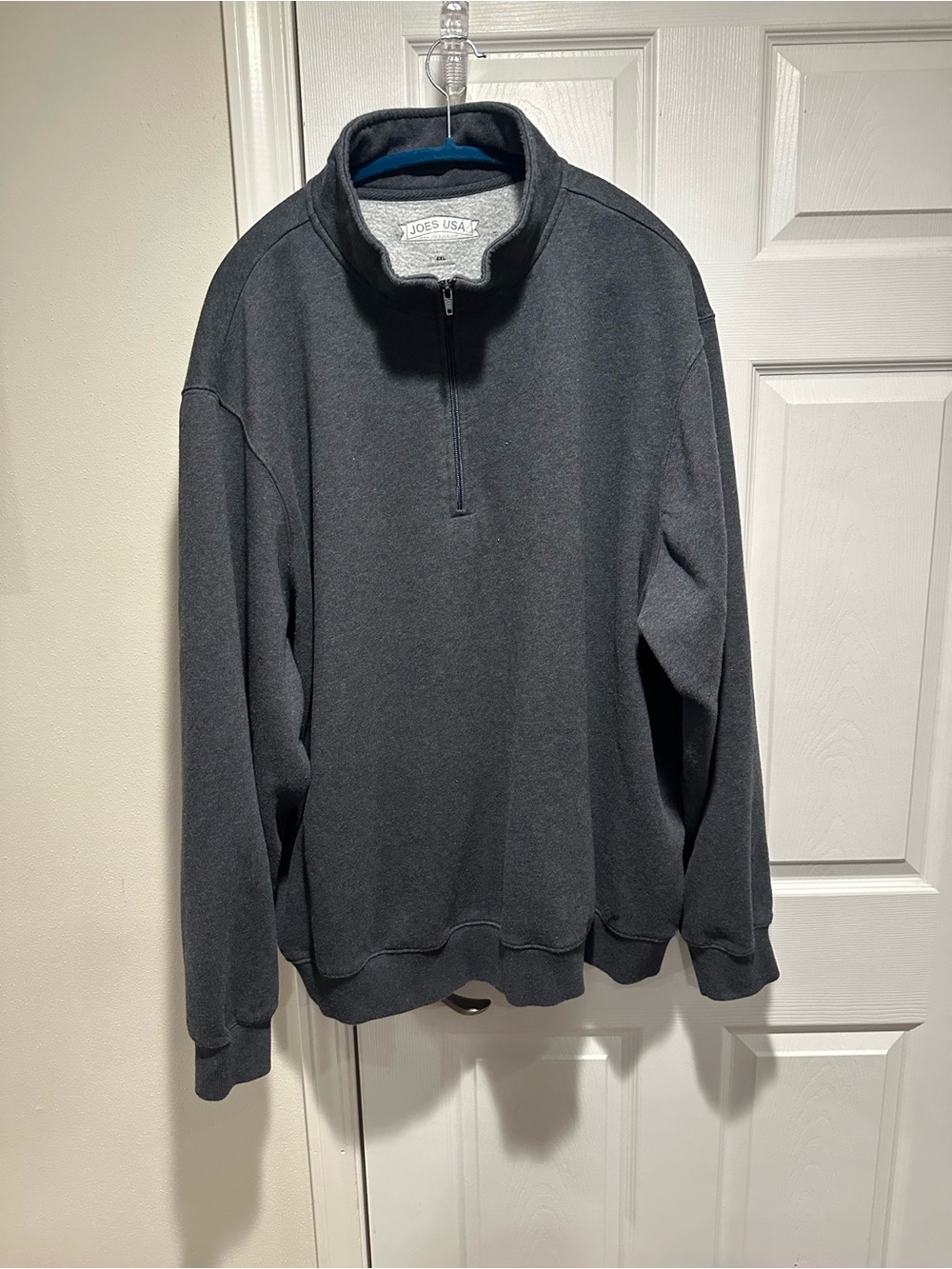 Joe's USA Men's Dark Gray Quarter-Zip Sweat Top 4XL